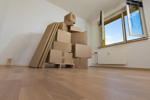 Careful unloading of household items at a new home