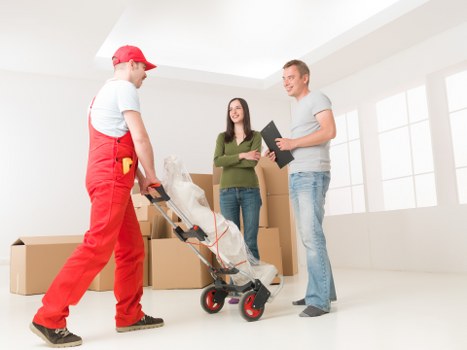 Boxes and furniture prepared for local removals in Harrow Weald